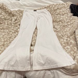 Bootcut white flare pants! Size small! Super comfy and not see through!